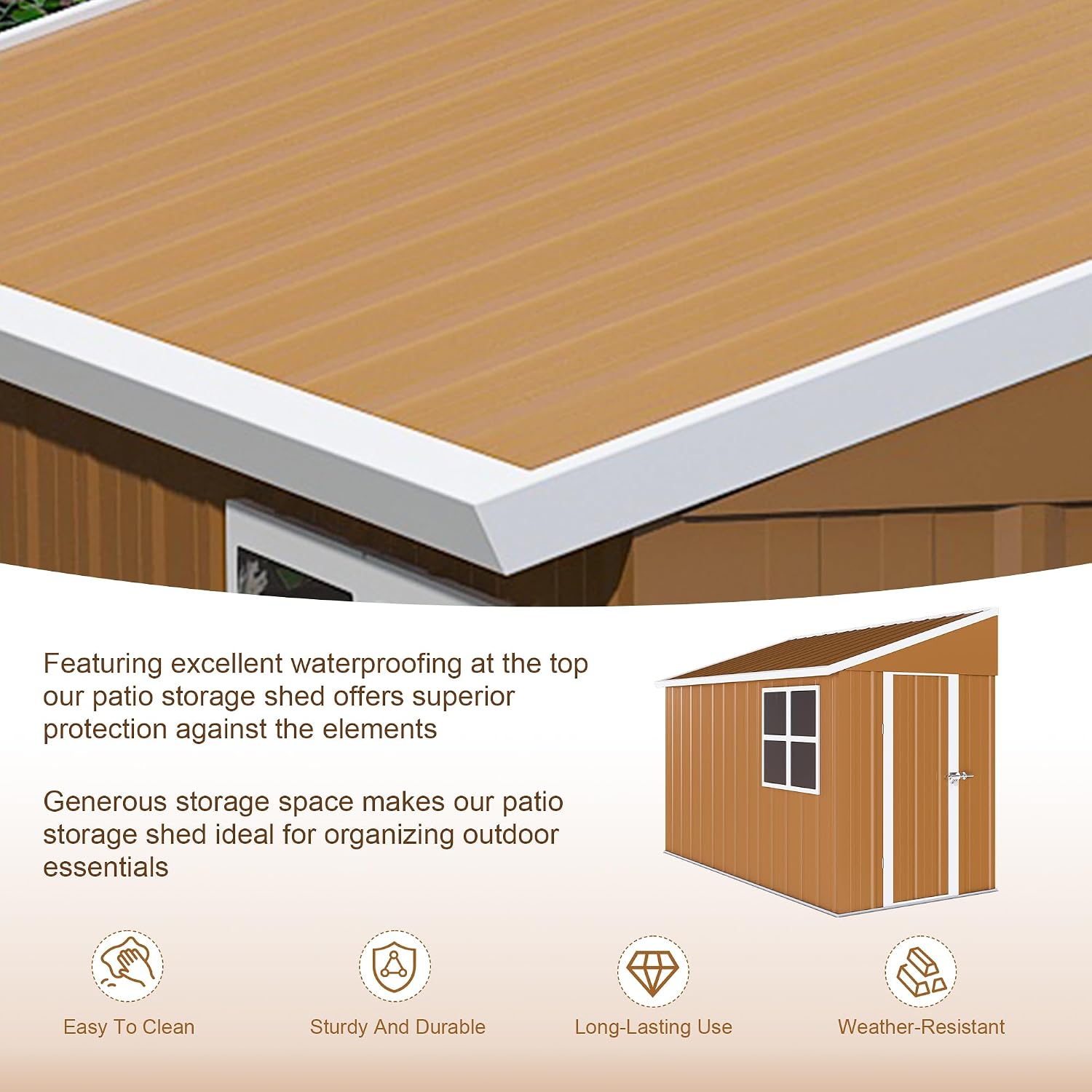 Leavader 8x4 FT Metal Storage Shed, Heavy-Duty Outdoor Matel Tool Shed with Windows, Lockable Door&Ventilation - Weatherproof Outdoor Garden Shed for Backyard, Lawn, Tool Organization