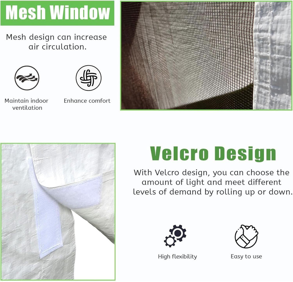 12'x16' Gazebo Cover for Hardtop Gazebos, Outdoor Universal Winter Gazebo Cover with Sidewalls and Mesh Windows, All Season Enclosed Gazebo Cover, White