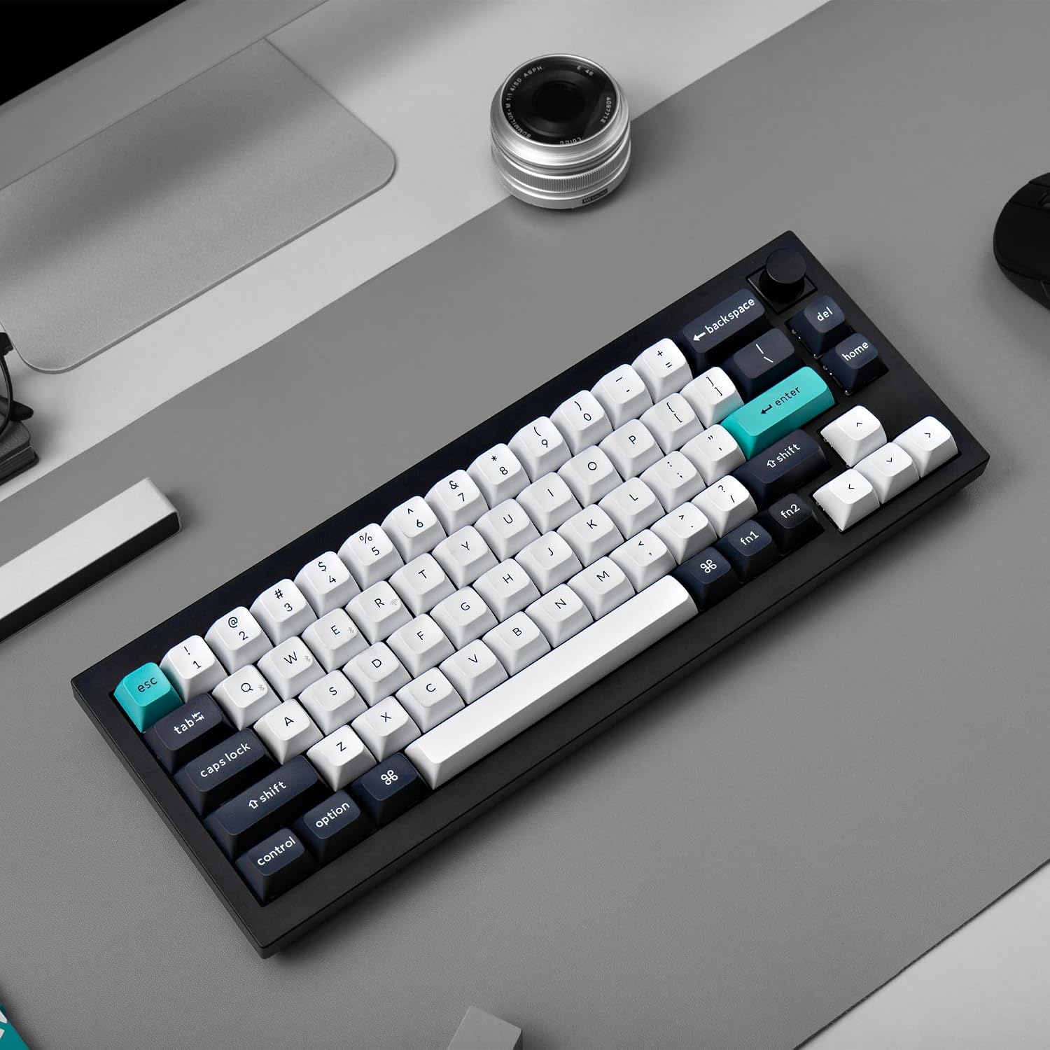 Keychron Q2 Max Wireless Custom Mechanical Gaming Keyboard, QMK/VIA Programmable Knob 2.4 GHz/Bluetooth 5.1/Wired, 65% Compact RGB Hot-Swap with Gateron Red Switch for Mac Windows Linux - Black