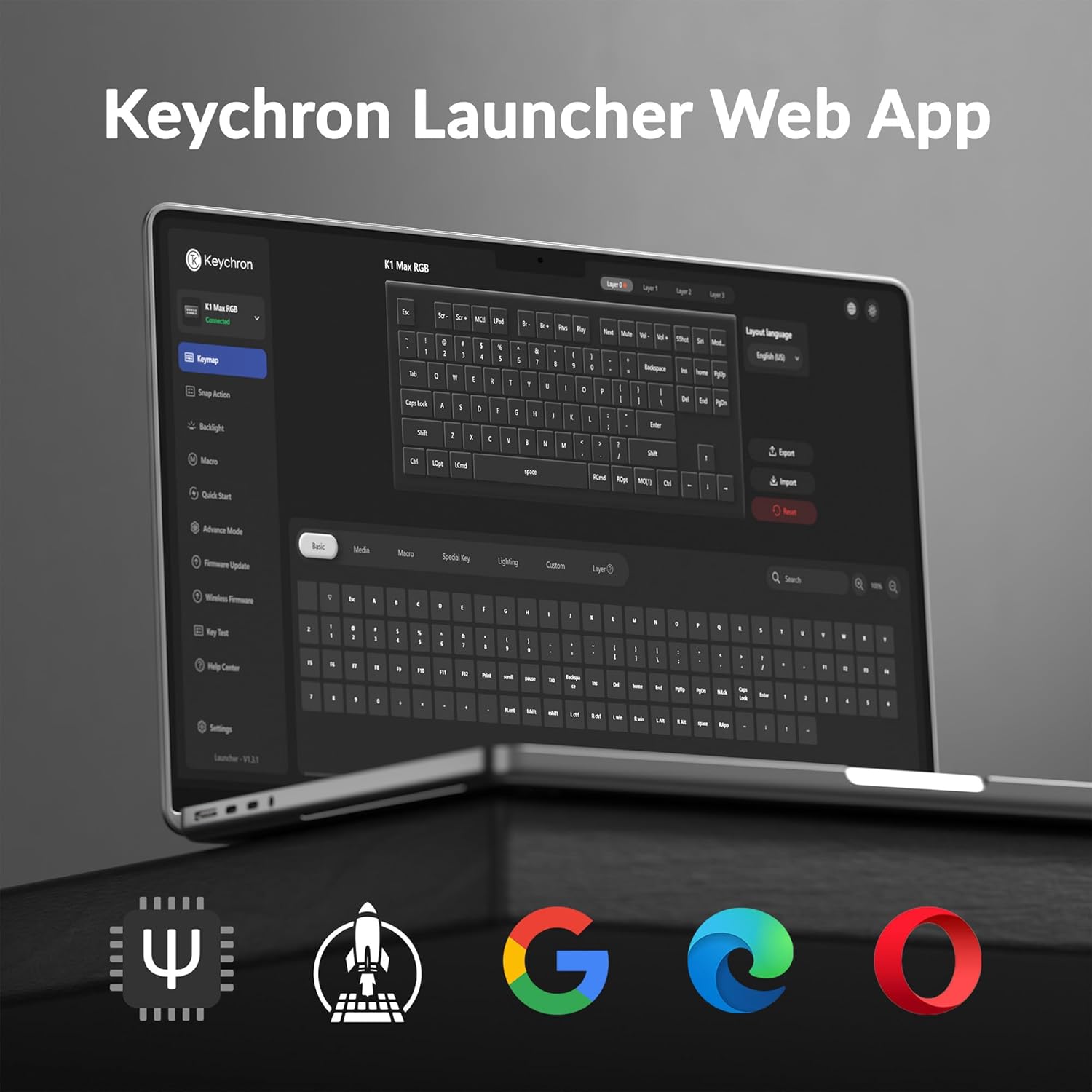 Keychron K1 Max Ultra-Slim Wireless Mechanical Keyboard, 80% TKL Layout Bluetooth/2.4 GHz/Wired Keyboard with Low Profile Silent Red Switch, Hot-Swappable, RGB Backlit, Launcher for Mac Windows Linux