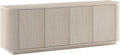 Henn&Hart Fluted TV Stand for TVs up to 75' with 2 Storage Cabinets with an Adjustable Shelf for Living Room, Family Room, or Office, Beech White
