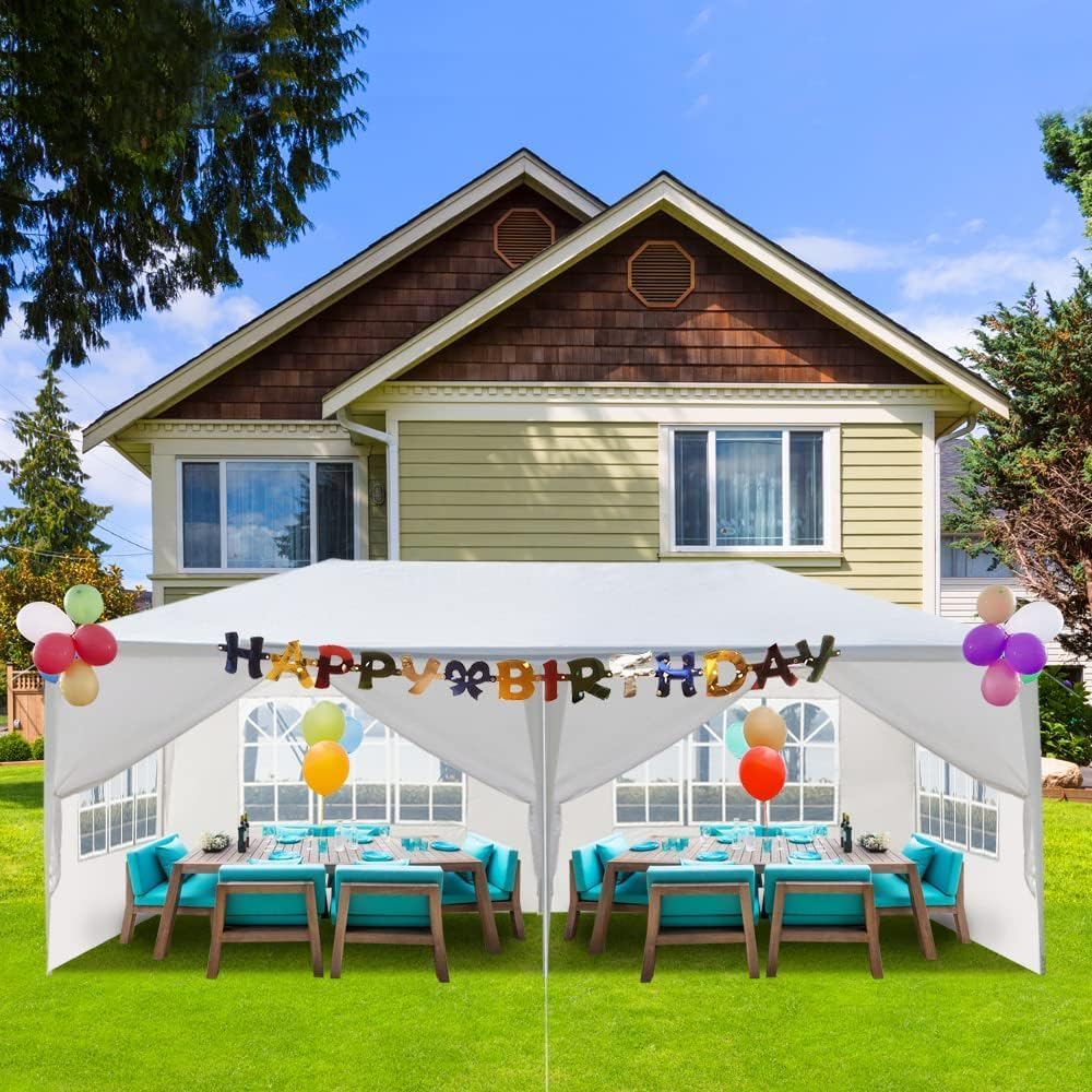 Outdoor Gazebo Canopy Wedding Party Tent Camping Shelter Commercial Instant Shelter Waterproof Tent with Removable Side Walls (10'x20' Six Sides)