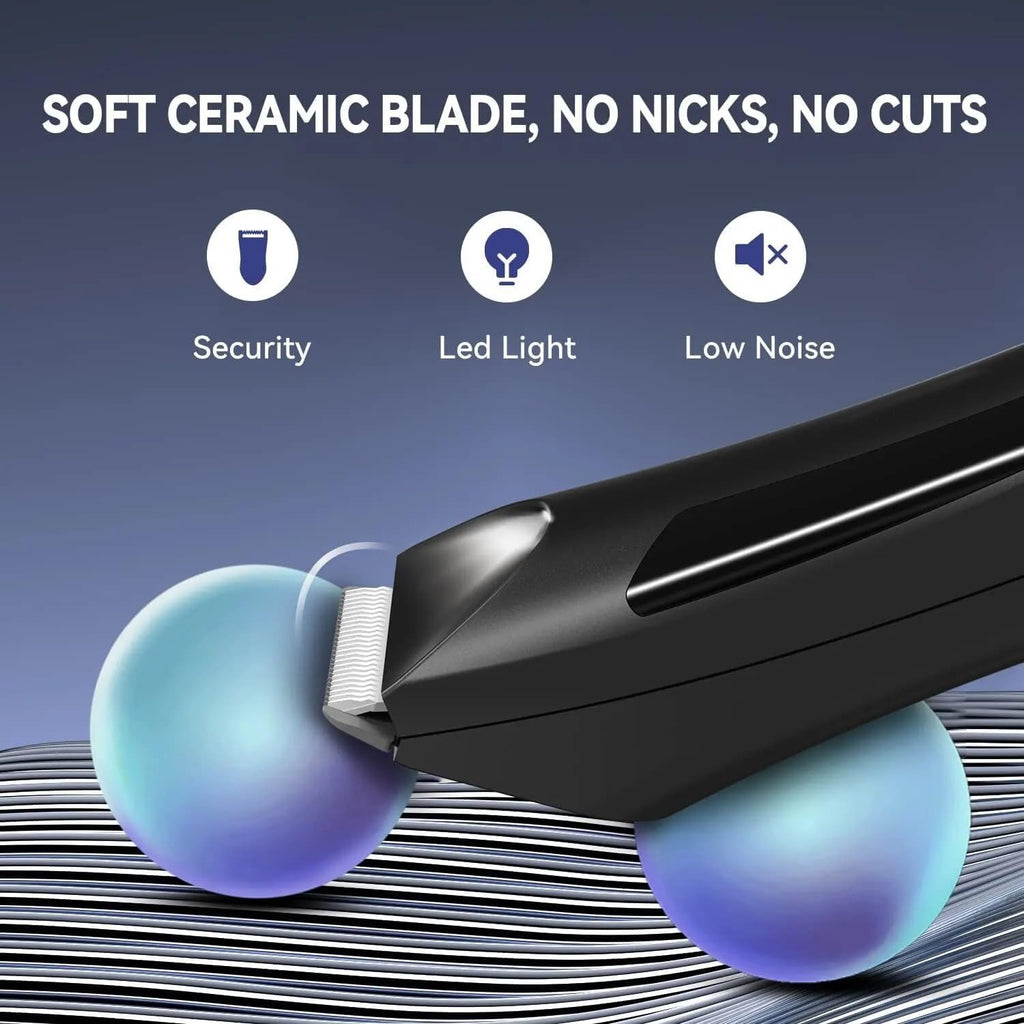 Hair Clippers for Men, Electric Body Trimmer Shaver Waterproof Groin for Ball USB Recharge Dock Grooming Kit