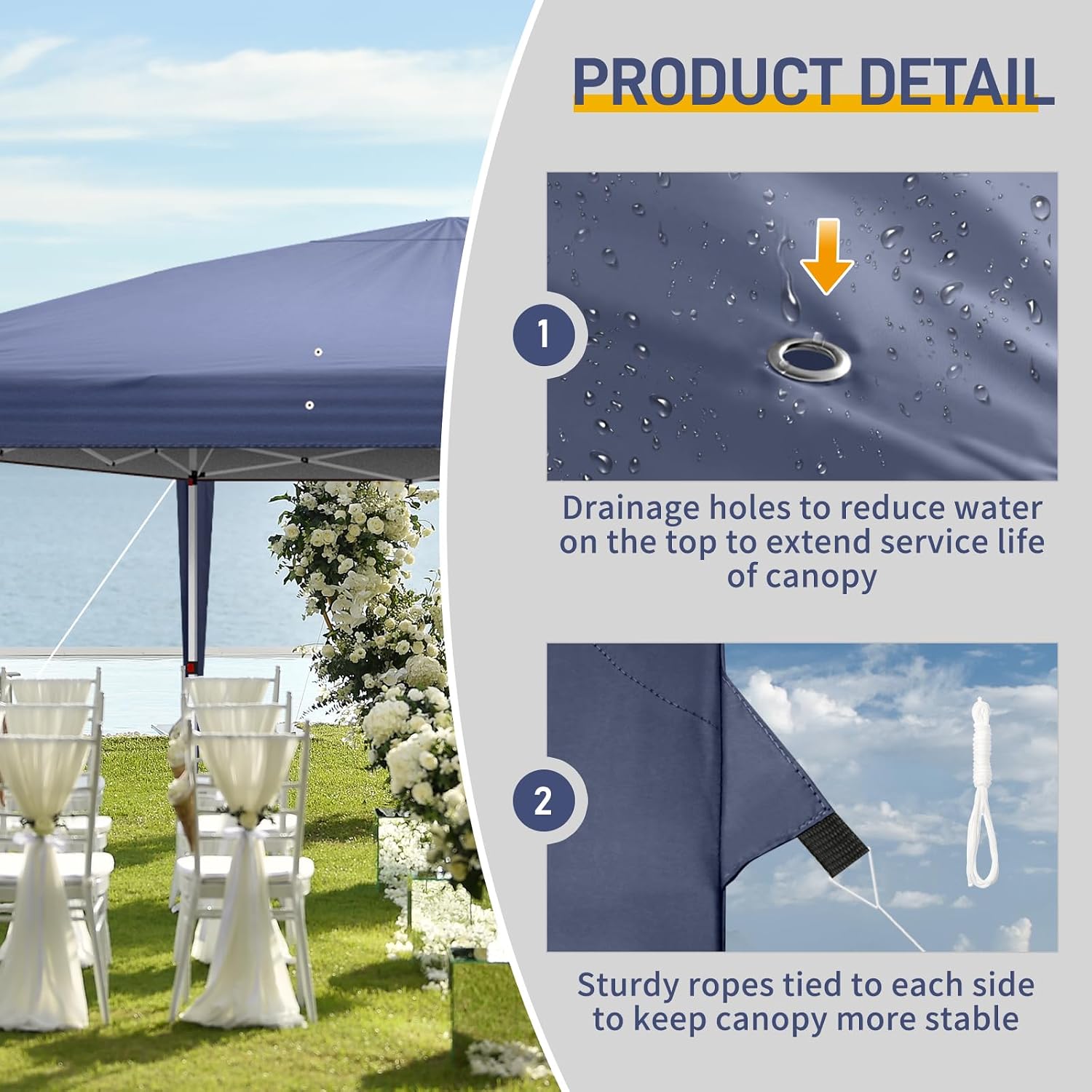 Outvita Canopy Tent Pop Up 10x20 ft, One Push Setup Instant Outdoor Sun Shelter with 6pcs Sidewalls and Carry Bag for Party Wedding Graduation Event Commercial Trade