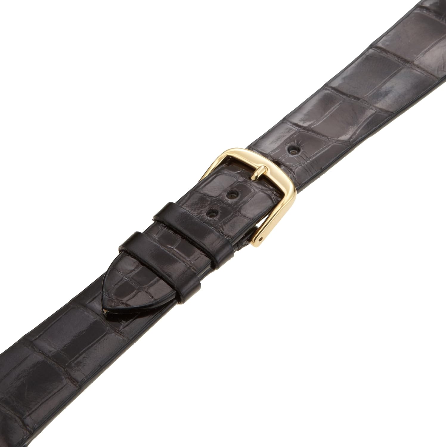 Hadley-Roma Men's MS2009RA-170 17-mm Black Genuine Alligator Leather Watch Strap