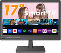 Jexiop 17inch Smart TV,Full HD 1080p LED Flat Screen with ATSC TV,with Built-in HDMI/USB-Suitable for Kitchen Kid's Room Basement or RV Camper