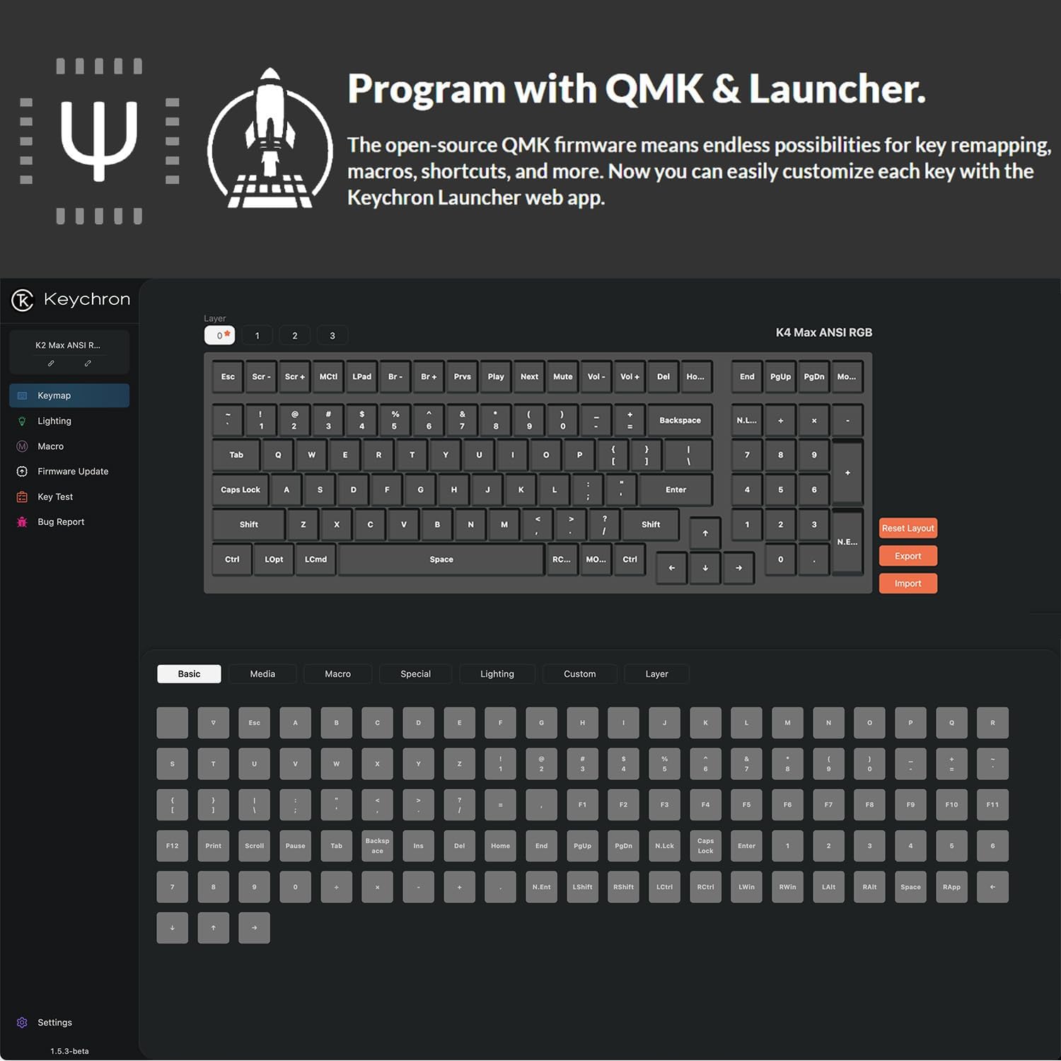 Keychron K4 Max QMK Wireless Custom Mechanical Keyboard, RGB Hot Swappable 96% Layout Tri-Mode Bluetooth 5.1/2.4G/USB-C Programmable, Super Brown Switch NKRO Gaming Keyboard for Mac/Windows/Gamers
