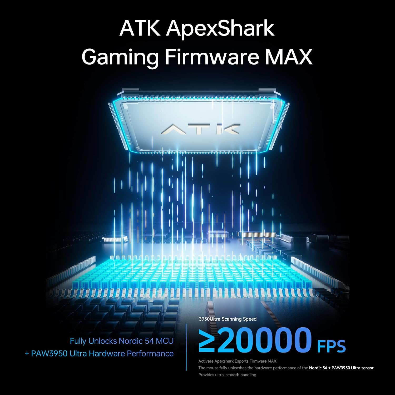 ATK Blazing Sky F1 V2 Wireless Gaming Mouse, 38 g, PAW3950 Ultra Sensor, Nordic 54L20 MCU, Optical Switches, Dual 8K, Dual-Mode 2.4G/Wired, 200H Battery (Extreme, LEVIATAN Collab)