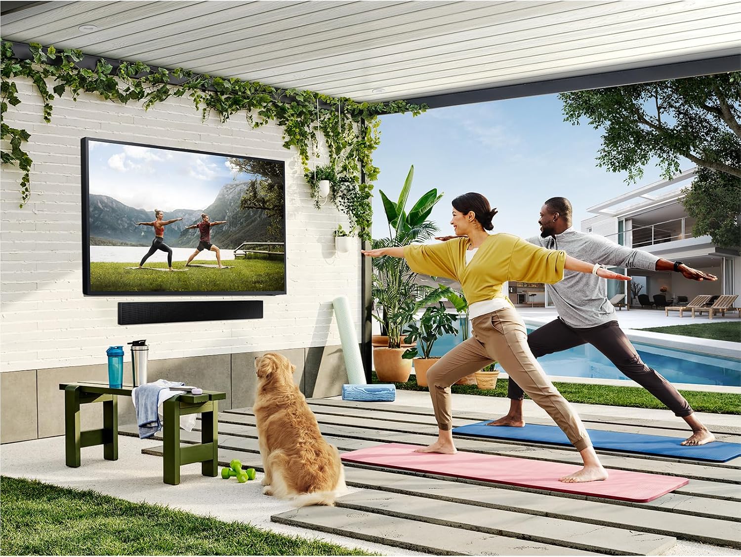 Samsung 55-Inch Class Neo QLED 4K The Terrace Partial Sun, Quantum HDR+, Dolby Atmos, Wide Viewing Angle, Weather Resistant, Anti-Glare Outdoor Smart TV w/Alexa Built-in, (QN55LST7DAFXZA, 2024 Model)