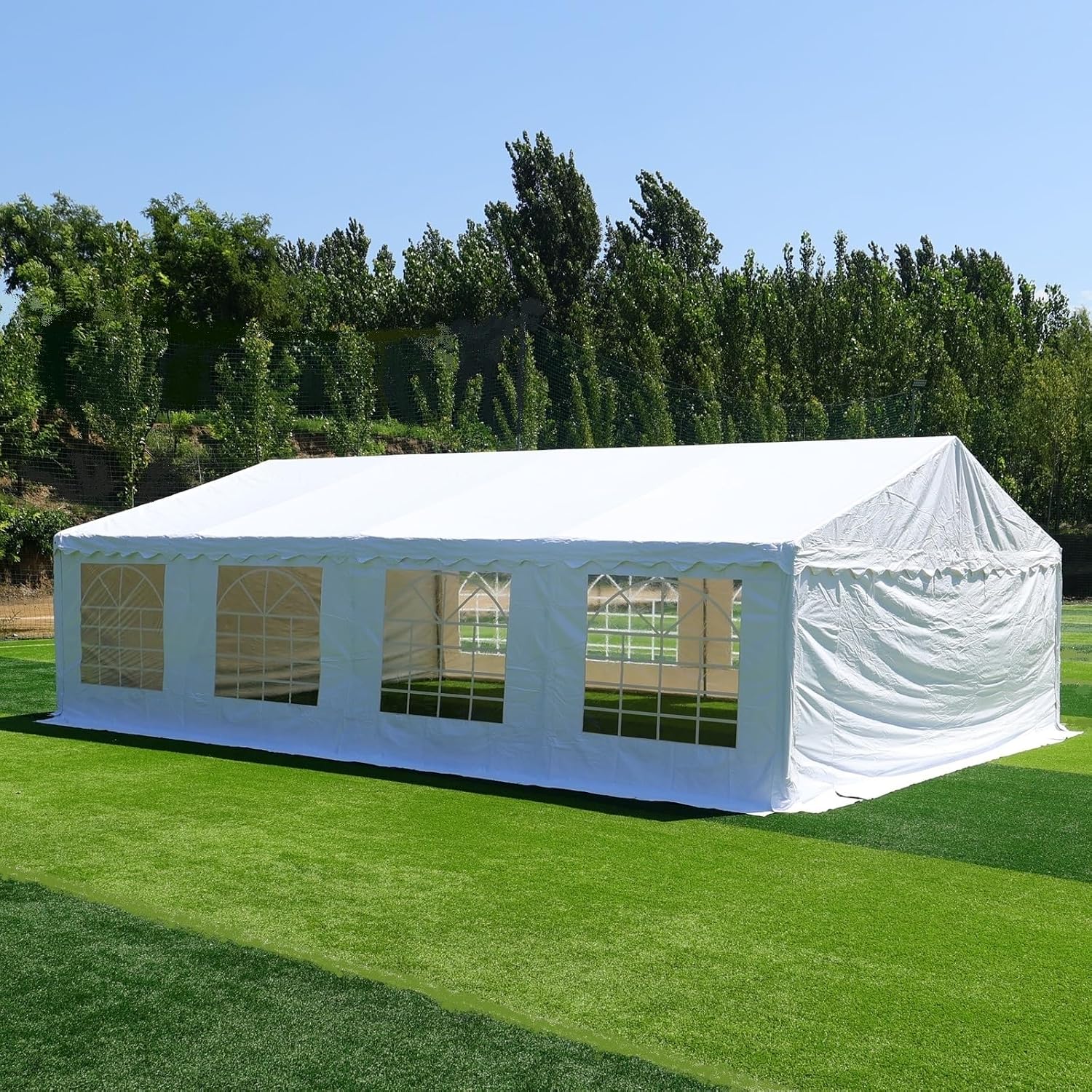 Party Tent 20x30 Heavy Duty Outdoor Commercial Event Tent, Ultimate Large Wedding Tent Carport Shelter Canopy with Removable Sidewall Windows, Elegant White Gazebo Perfect for Dream Weddings