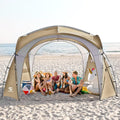UNICAMPER Beach Tent 12 X 12ft Large UPF50+ Pop Up Canopy with 2-Pcs Side Wall