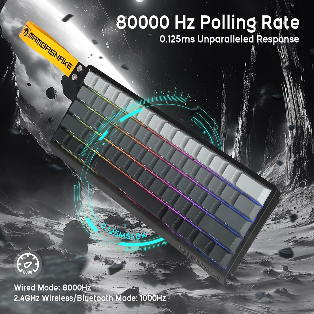 ATTACK SHARK X11 Mouse and X60 HE Keyboard Wireless Gaming Combo,Magnetic Switch,8K Polling Rate,Hall Effect,Rapid Trigger,PAW3311 Optical Sensor,22K DPI,Lightweight-Black