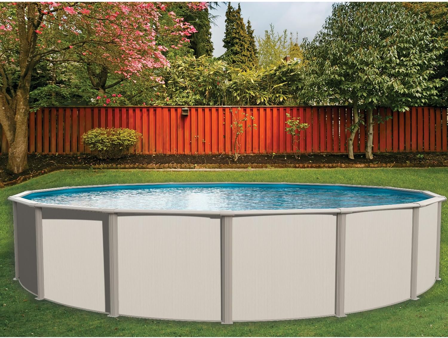 In The Swim 18' Round Above Ground Swimming Pool - Weekender Package - Featuring: Sand Filter, Pump System and A-Frame Ladder