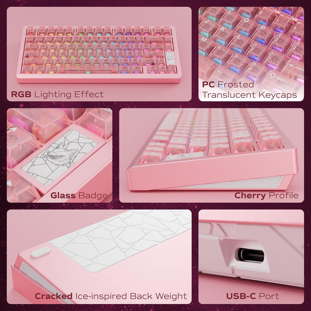 Mechanical Keyboard, Chilkey Slice75 HE Gaming Keyboard Wired, 75% Hall Effect Magnetic Aluminum Keyboard with WS Flux HE Clacky Switch, Rapid Trigger, 8K Polling, Per-Key RGB Custom, PC/Mac Support