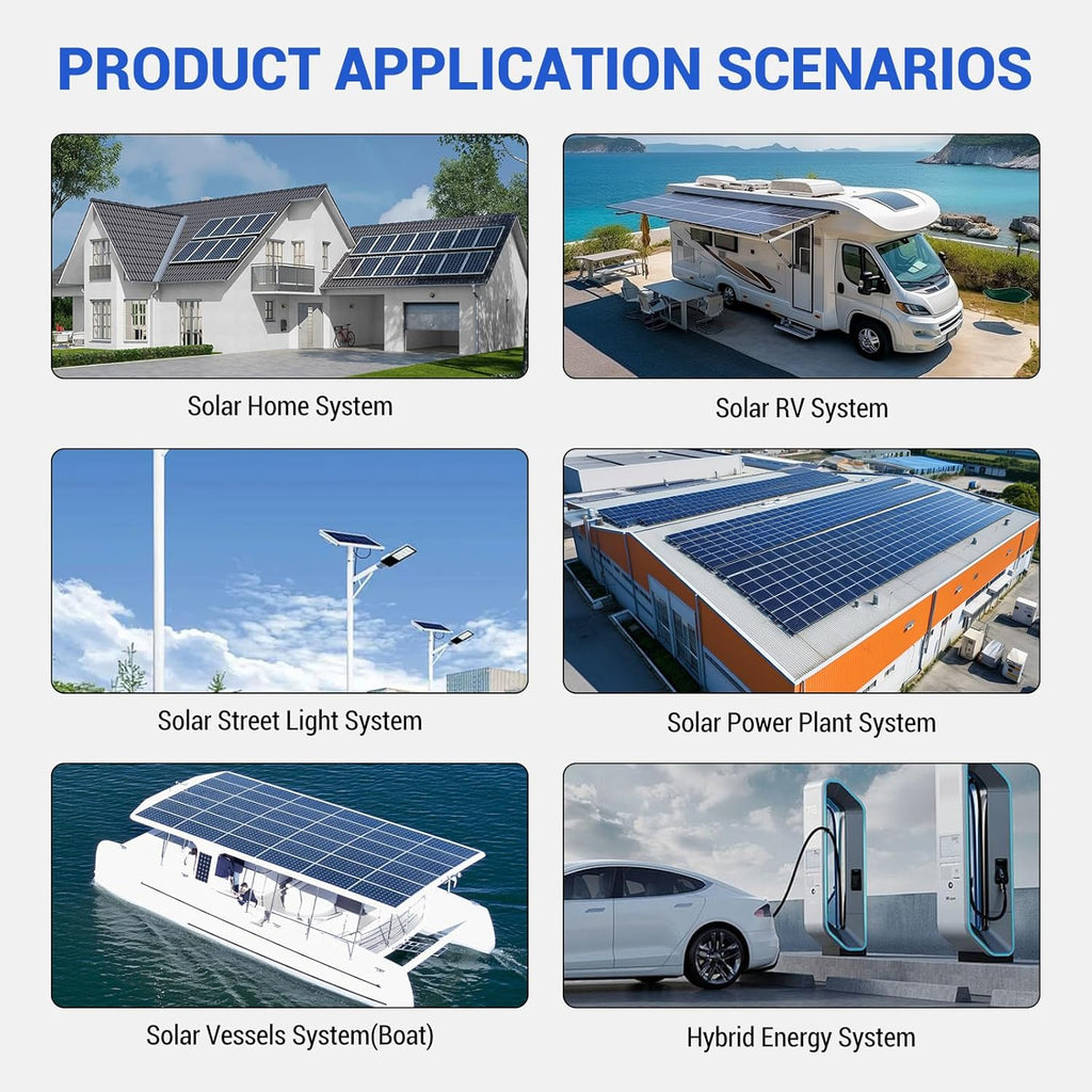 3600W Hybrid Solar Inverter 48V DC to 110V AC, Pure Sine Wave, Built-in 80A MPPT Controller, 98% Efficiency, Support Parallel 6 Units, Solar & Generator Input, for Home On/Off-Grid Systems