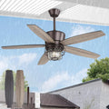 Fanbulous 52' Outdoor Ceiling Fans with Lights and Remote Control,IP65 Wet Rated Waterproof Ceiling Fan with 6-Speed DC Motor, Farmhouse Gazebo Fan for Porch Patios Pavilion（Oil-Bronze）