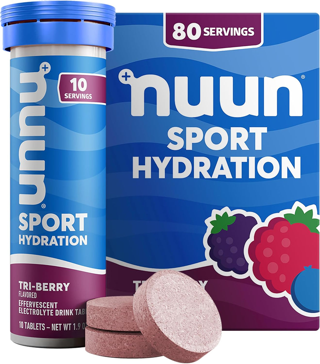Nuun, Electrolyte Drink Tabs Tri Berry, 8 Count, 1.9 Ounce (Pack of 6)