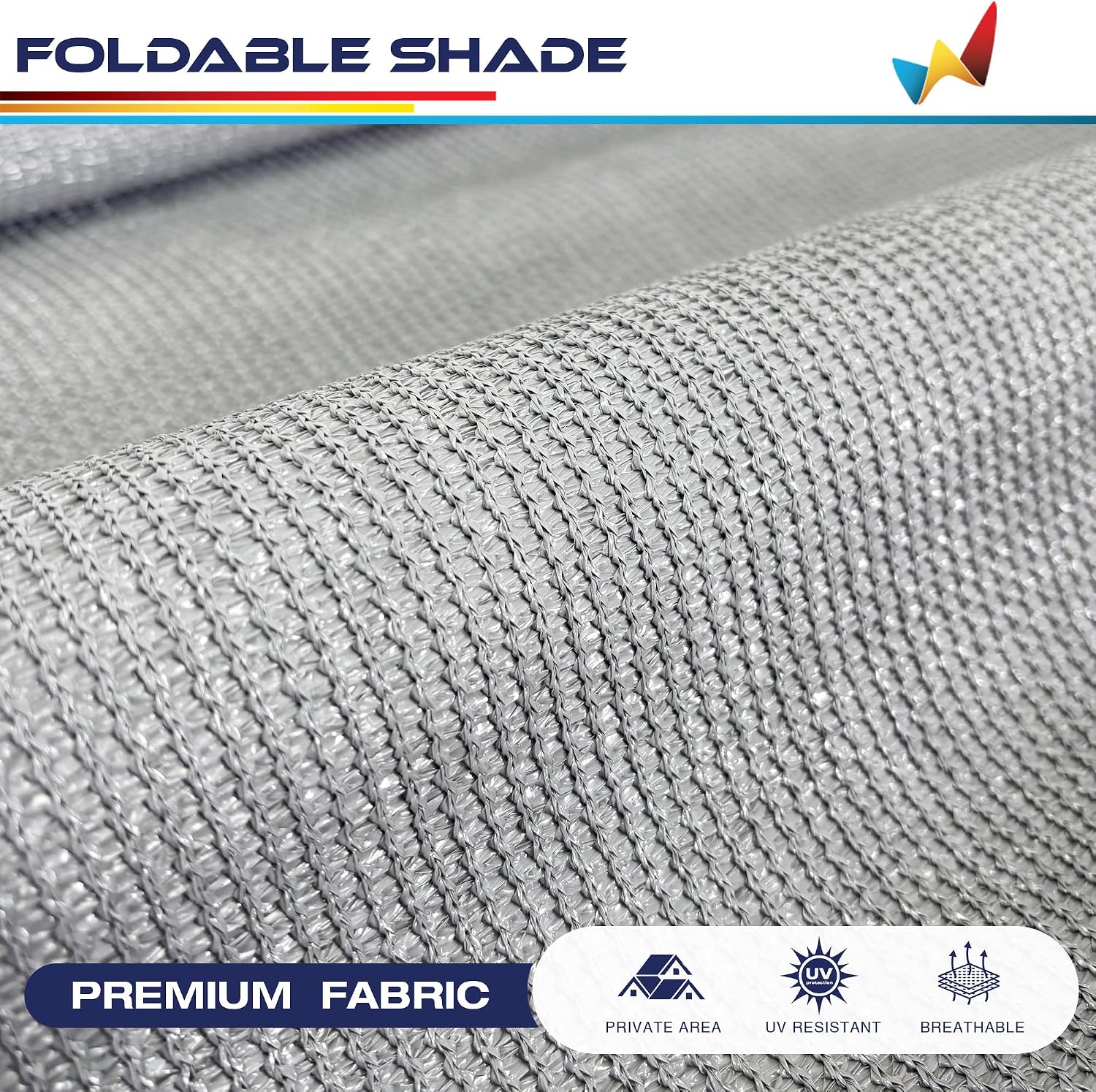 Windscreen4less 8'W x 12'H Outdoor Roll Up Foldable Shade Fabric UV Blockage Roller Shade for Deck Pergola Yard Gazebo Patio (Gray)