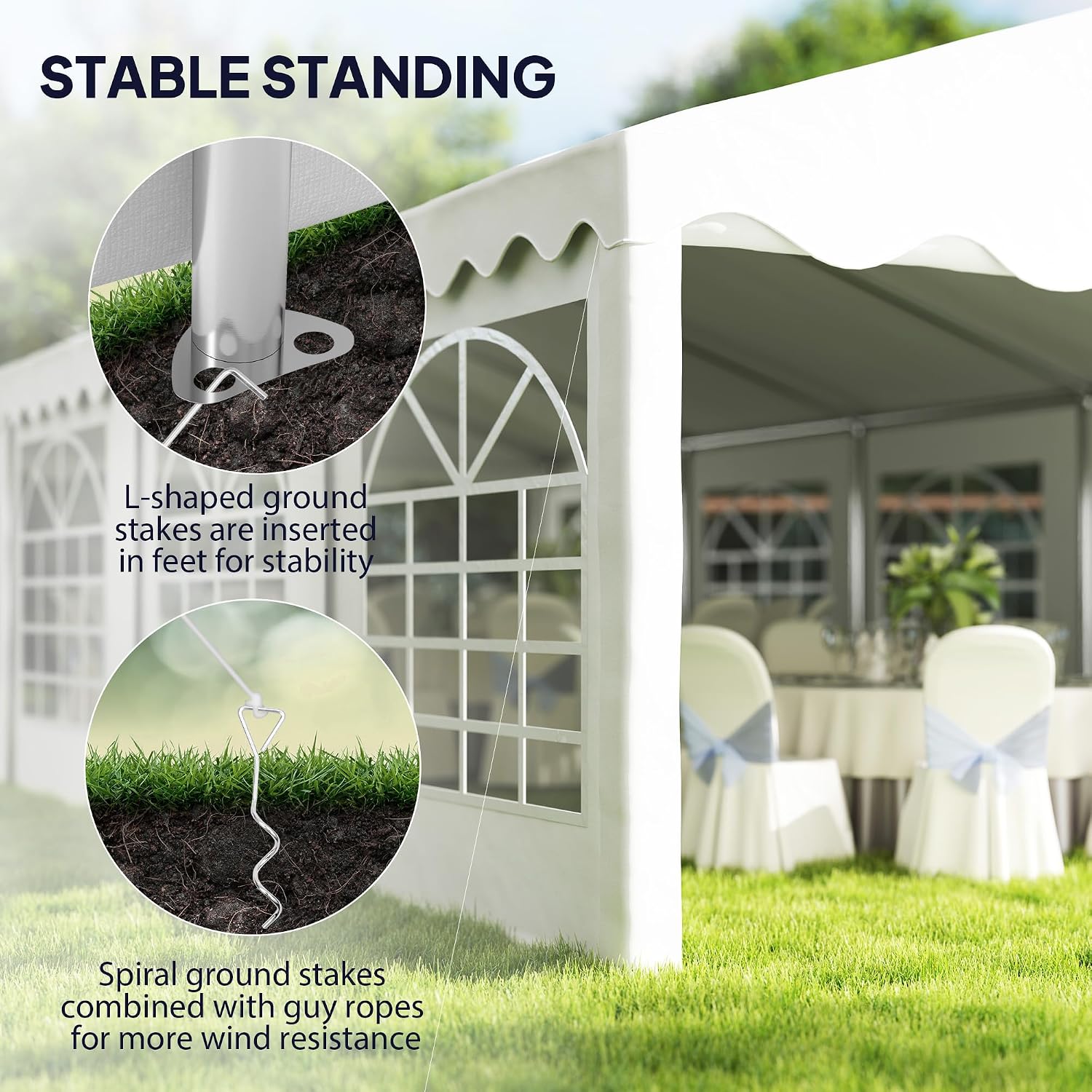 Outsunny 16.5' x 33' Party Tent, Heavy Duty Large Outdoor Canopy Tent Shelter with Removable Sidewalls, 10 Windows and 2 Doors, for Parties, Wedding, Events, BBQ Grill, White