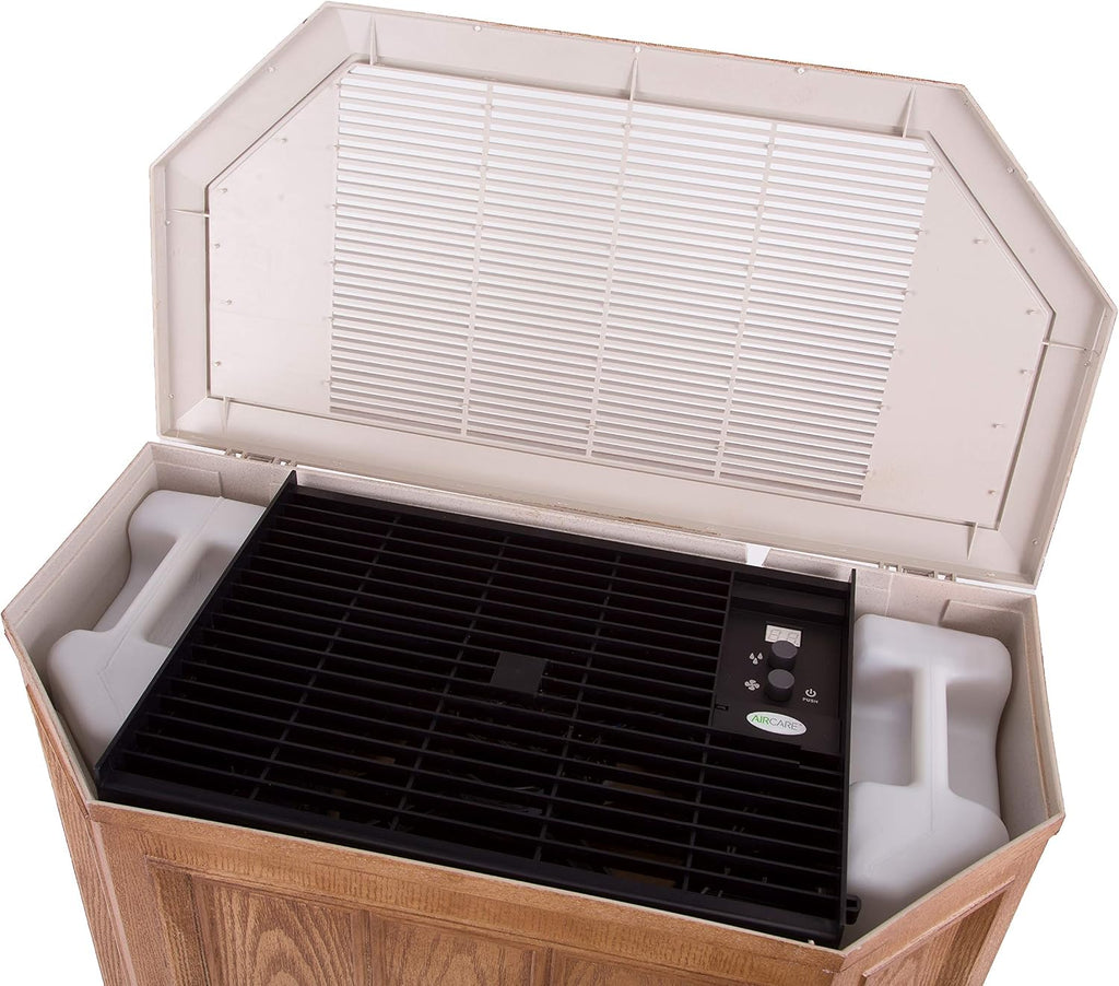 AIRCARE 696 400HB Digital Whole-House Console-Style Evaporative Humidifier, Light Oak