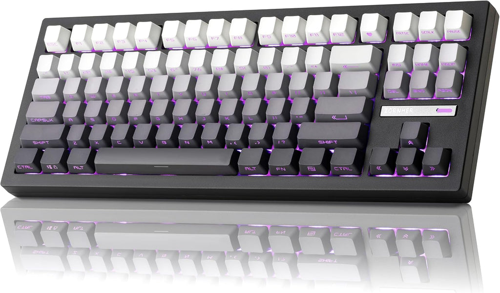 ZORNHER ZH870 Wireless Mechanical Gaming Keyboard,80% Black Custom Creamy Sound Keyboard with Shine Through PBT Keycaps,Pre-lubed Linear Switches,Hot-Swappable,RGB Backlit,2.4GHz/USB-C/BT5.0