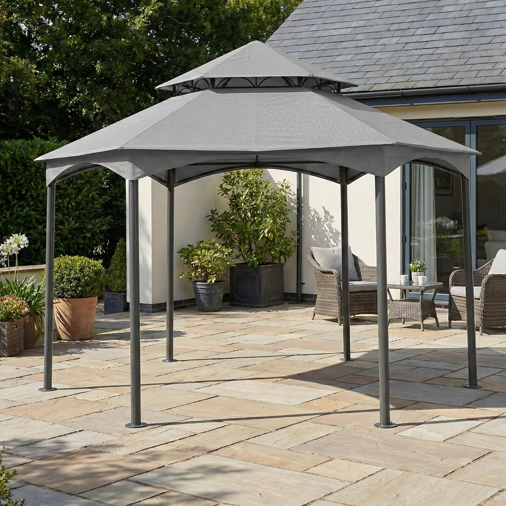 Garden Winds Reinforced RipLock 350 Replacement Canopy Top Cover Compatible with Southbay Hexagon 12' x 12' Gazebo Models L-GZ793PST-A, A111005500 - Slate Gray