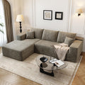 107.5' Cloud Modular Sectional Sofa Couch with L-Shape Chaise,Modern Minimalist Upholstered Couches for Living Room Bedroom,Deep Seat Corner Couch，No Assembly Required (Camel,Left Facing Chaise)