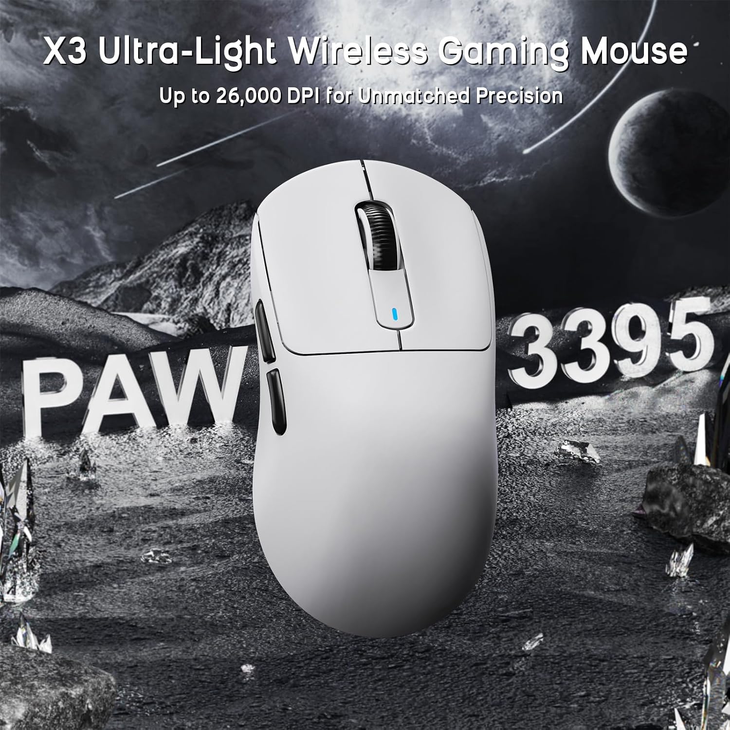 ATTACK SHARK X68 HE Wired Magnetic Keyboard with X3 Wireless Gaming Mouse Combos, 8KHz Rapid Trigger Keyboard, 0.01mm RT Accuracy, 49g Superlight Mouse, PAW3395, 26000 DPI - White Contours