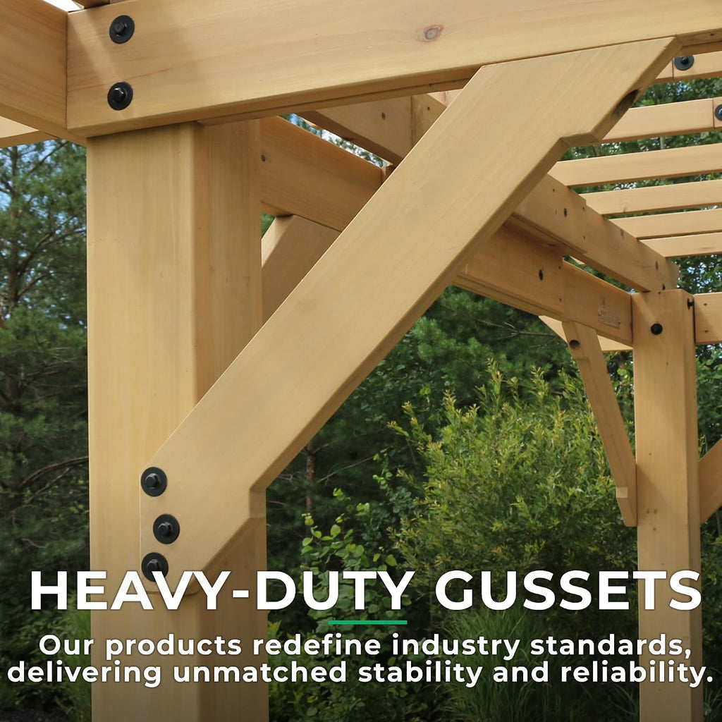 Yardistry 10 x 22 Meridian Cedar Wood Pergola for Patios, Decks, Garden, Backyard, Durable