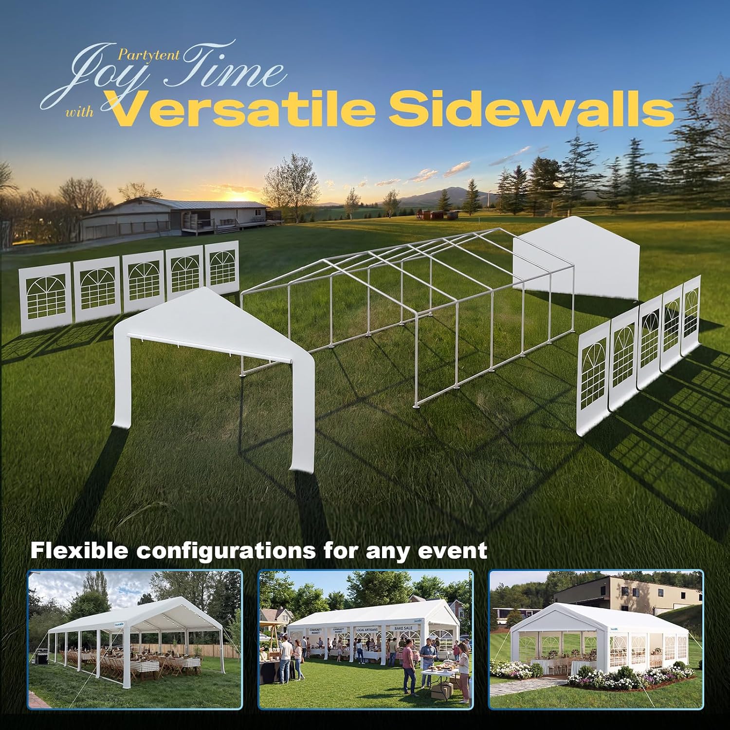 Quictent Premium 16x32 Party Tent Heavy Duty Outdoor Gazebo White Event Shelter Wedding Canopy Tent for Parties Carport BBQ with Removable Sidewall Windows & Storage Bags