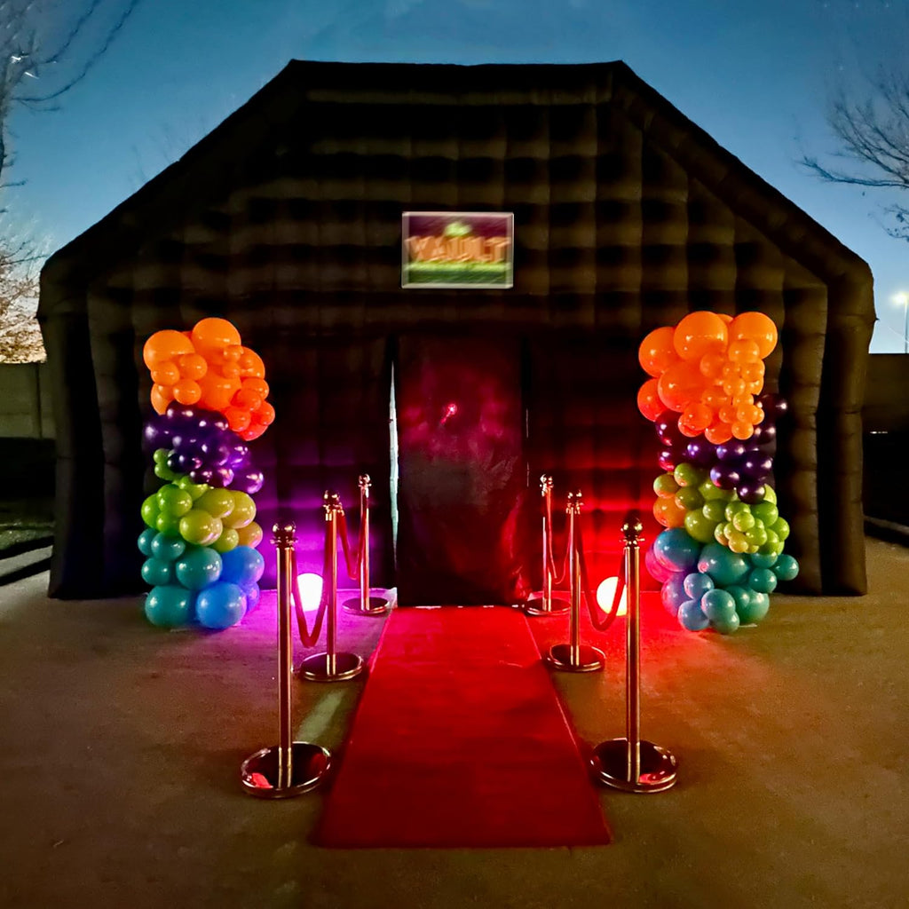 Large Black Inflatable Nightclub 30x20x13Ft Disco Cube Gazebo Event House with Logo Area Portable Inflatable Party Tent for Birthday, School Events, Backyard Party, Rental Business