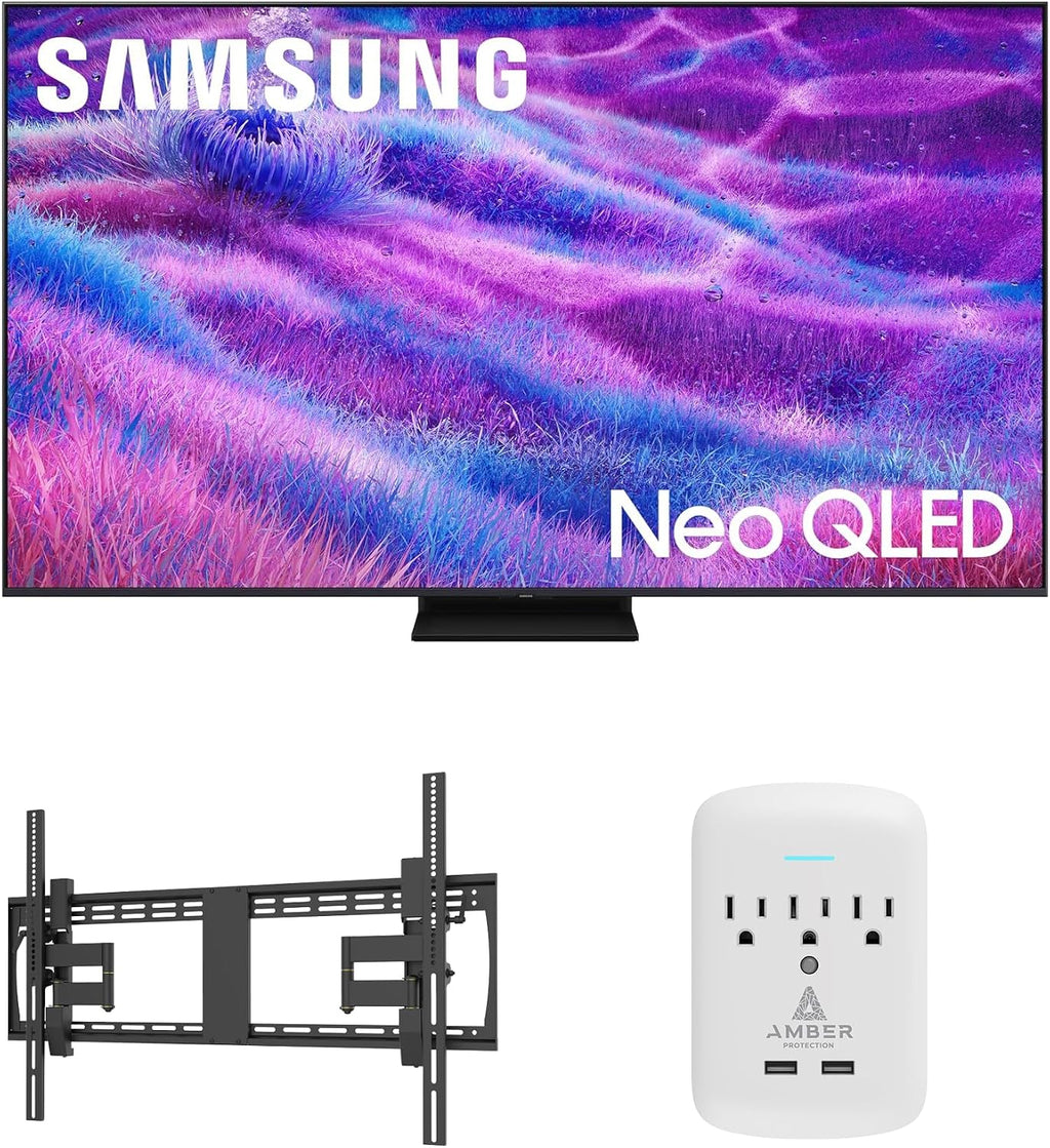 Samsung QN100QN80FFXZA 100 Inch Neo QLED QN80F Series Supreme UHD 4K TV with a Walts XXL-TILT-Extension and Amber Protection 3-Outlet-Surge Surge Protector (2025)
