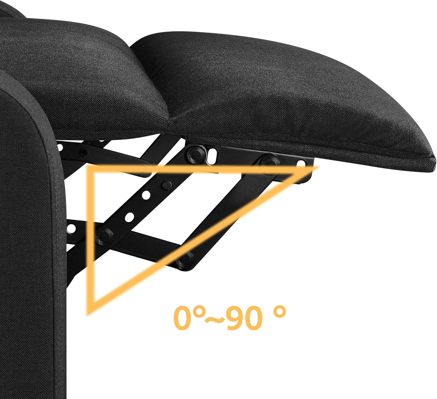 Yaheetech 2-Seat Fabric Pushback Recliner Chair with Thick Seat Cushion and Backrest Reclining Chair for Living Room Home Theater Matte Black
