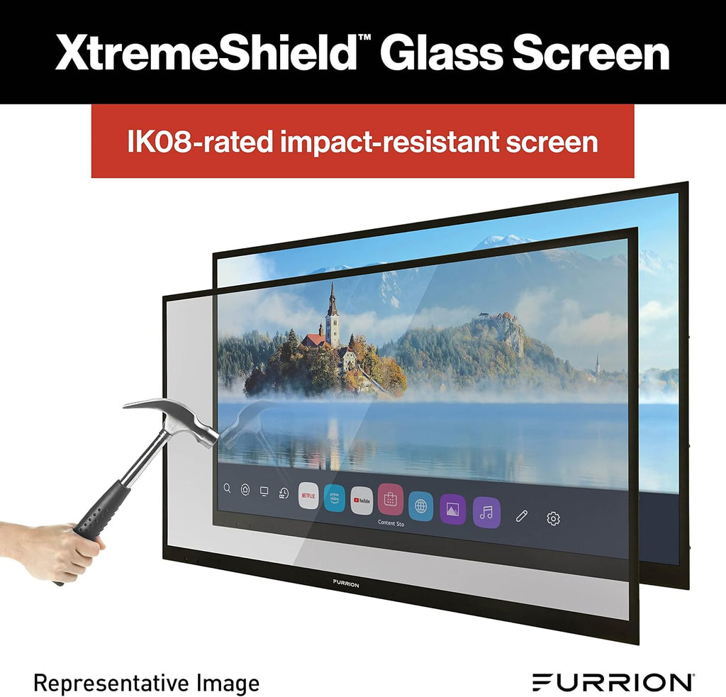 Furrion Aurora 55-Inch Sun 4K UHD LED Smart Outdoor TV - Weatherproof Outdoor Television with HDR10, Anti-Glare, 1,500-Nit LED Screen, Impact-Resistant Screen, External Antenna for Sunny Outdoor Areas