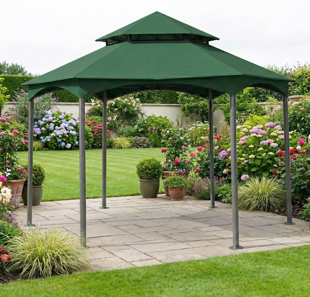 Garden Winds Reinforced RipLock 350 Replacement Canopy Top Cover Compatible with Southbay Hexagon 12' x 12' Gazebo Models L-GZ793PST-A, A111005500 - Green