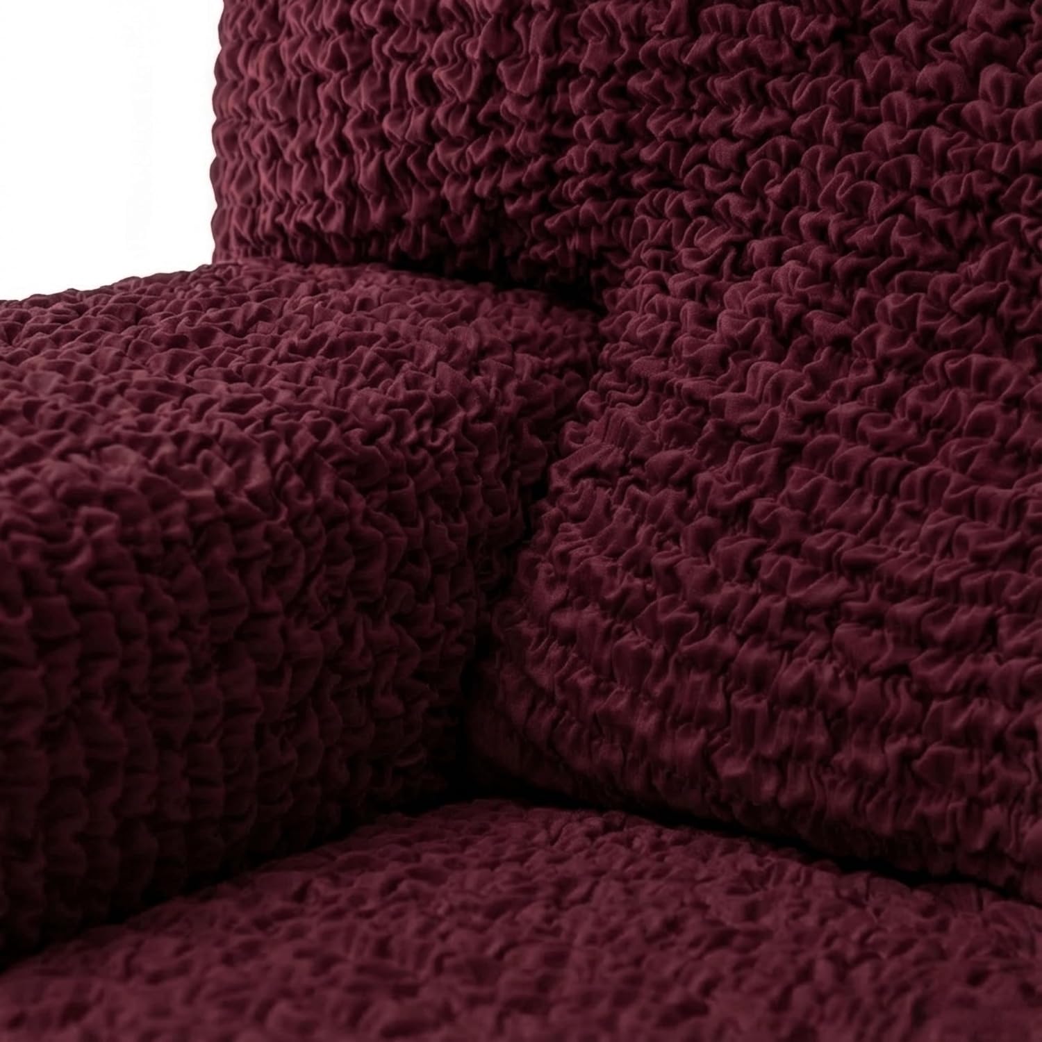 PAULATO BY GA.I.CO. Stretch Armchair Cover - Sofa Slipcover - Loveseat Slipcover - 1-Piece Form Fit Washable Protector for Pet - Mille Righe Collection - Bordo (64'-85' Wide)