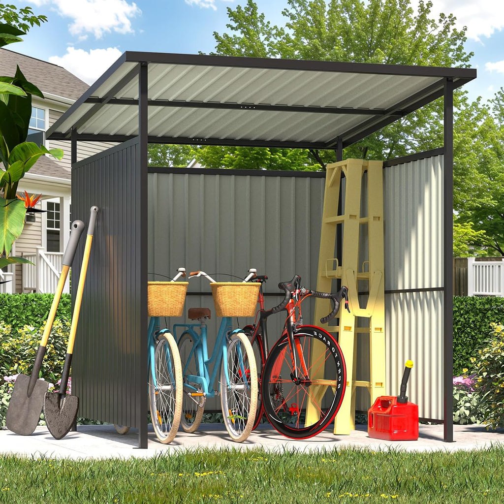 AECOJOY 6' x 6' Outdoor Hardtop Grill Gazebo, Small Pergolas and Gazebos Clearance, Lean to BBQ Gazebo for Outdoor Grill, Metal Awnings for Patio and Decks