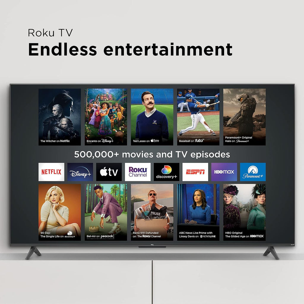 TCL 55' Class 4-Series 4K UHD HDR Smart Roku TV(Wi-Fi, RF, USB, Ethernet, HDMI) - 55S455