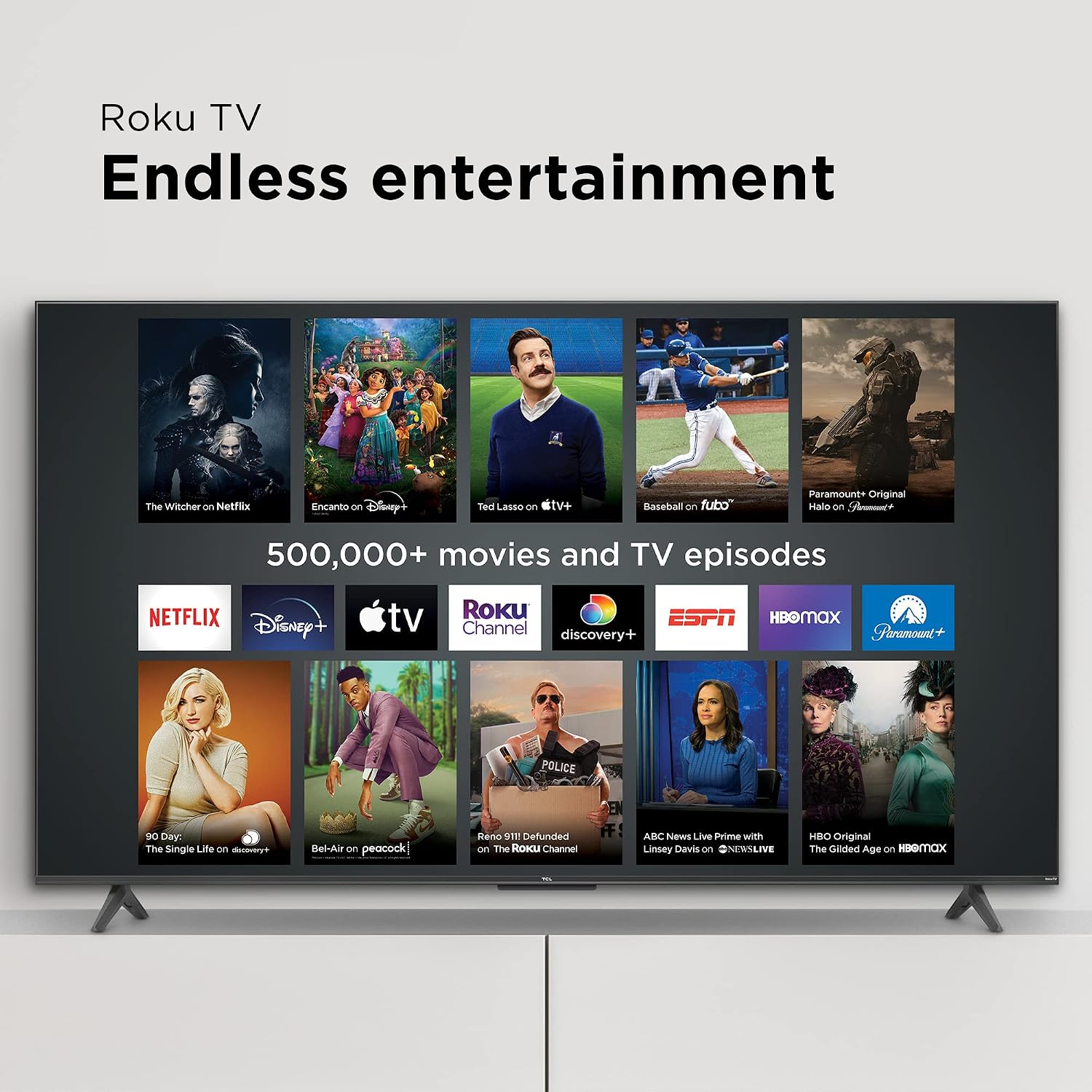 TCL 55' Class 4-Series 4K UHD HDR Smart Roku TV(Wi-Fi, RF, USB, Ethernet, HDMI) - 55S455