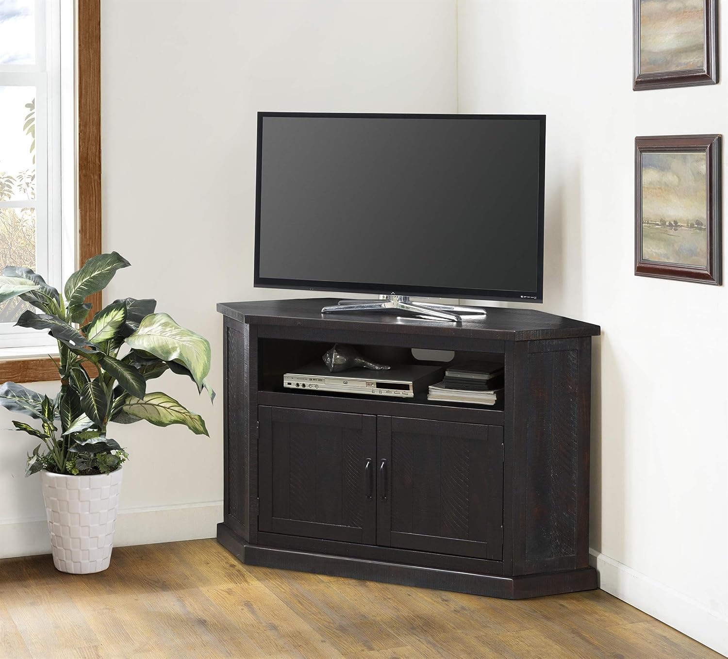 Martin Svensson Home TV Stand - Rustic Espresso Entertainment Center - Farmhouse Style - Large Versatile Cabinet Provides Ample Storage