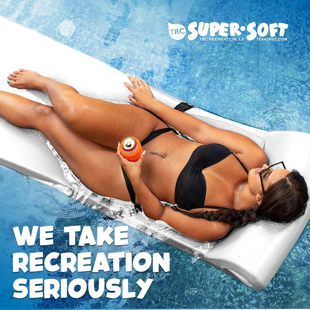 TRC Recreation 2-Pack Sunsation 1.75' Thick Foam Pool Float Lounger, White with Bronze Palm w/Headrest for Lounging & Sunbathing in Swimming Pools, Beaches & Lakes, 70' x 26'