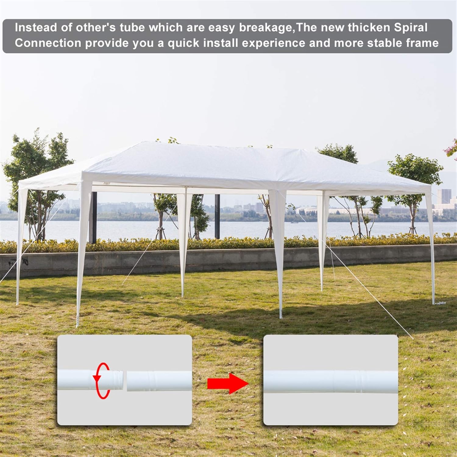 Outdoor Gazebo Canopy Wedding Party Tent Camping Shelter Commercial Instant Shelter Waterproof Tent with Removable Side Walls (Upgrade 10'x20' Four Sides)