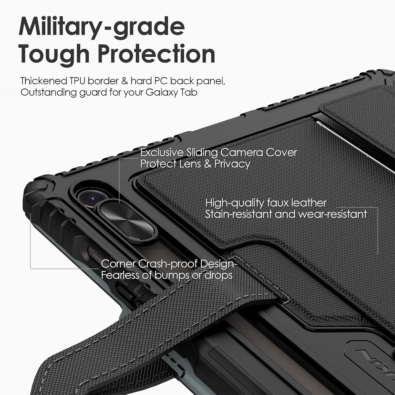 Nillkin Carry Go Keyboard Case for Samsung Galaxy Tab S10 Ultra/S9 Ultra 14.6' Tablet with Handle, Rugged Case with Detachable Backlit Keyboard, Trackpad, Portrait/Landscape Stand, Camera Cover