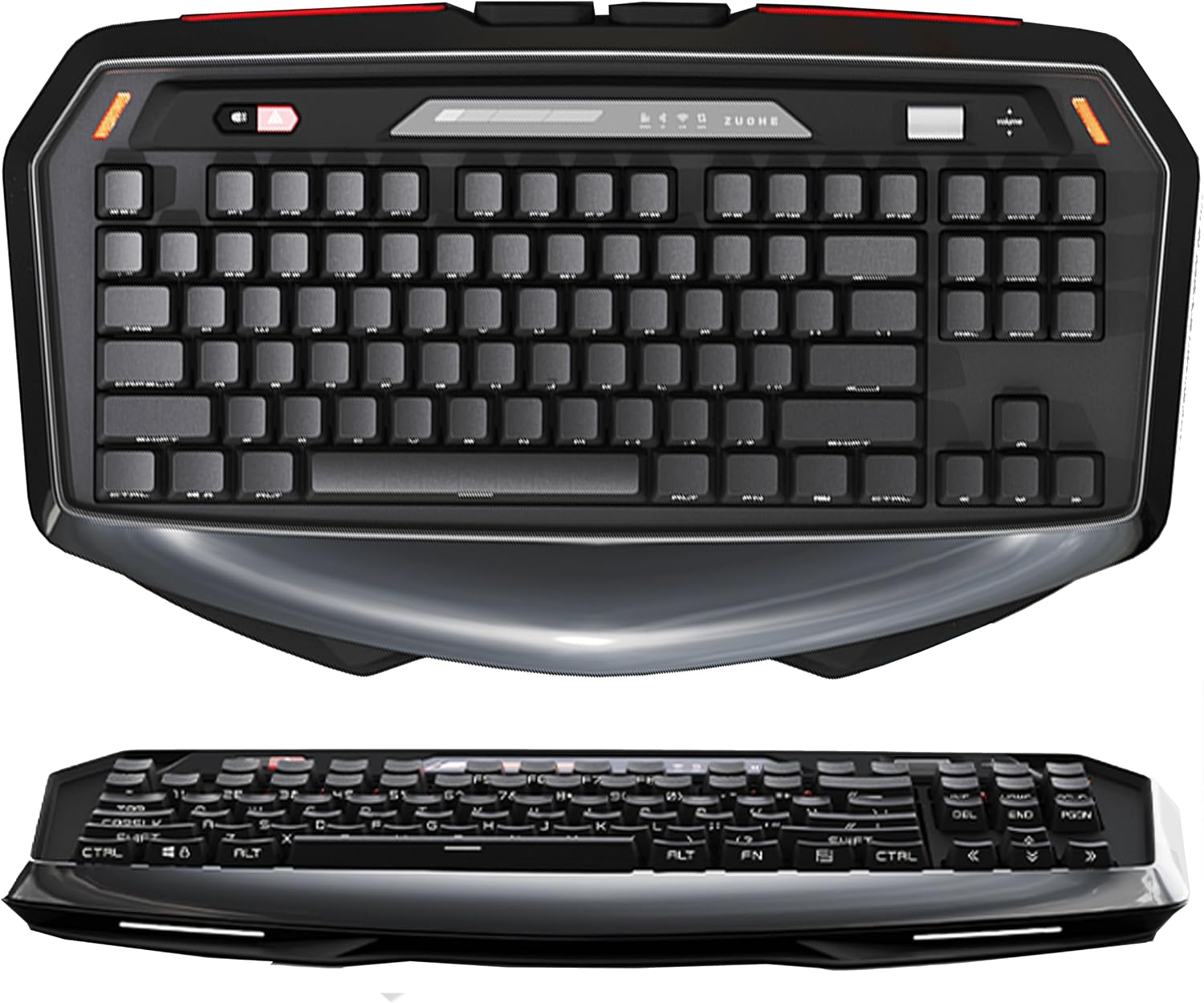ZORNHER MAX870 Wireless Mechanical Gaming Keyboard,80% Black Custom Creamy Sound Keyboard with Shine Through PBT Keycaps,Pre-lubed Linear Switches,Hot-Swappable,RGB Backlit,2.4GHz/USB-C/BT5.0