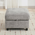 WUTUTUEE 25'Square Storage Ottoman Module for Modular Sectional Sofa, Living Room Coffee Table Sectional Ottoman Footrest for Convertible Couch, Chenille Light Grey