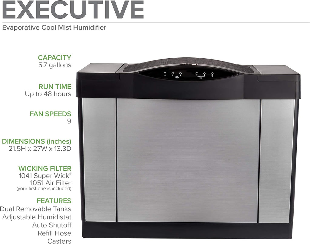 AIRCARE Digital Whole-House Console-Style Evaporative Humidifier (Silver)