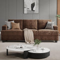 COPIAE 89 Inch Sofa with Extra Deep Seats Oversize,3 Seater Sofa for Living Room, Modern Couch and Sofa, Comfy Armrests and Seats and Backrests, Easy Installation,Chenille Fabric Brown
