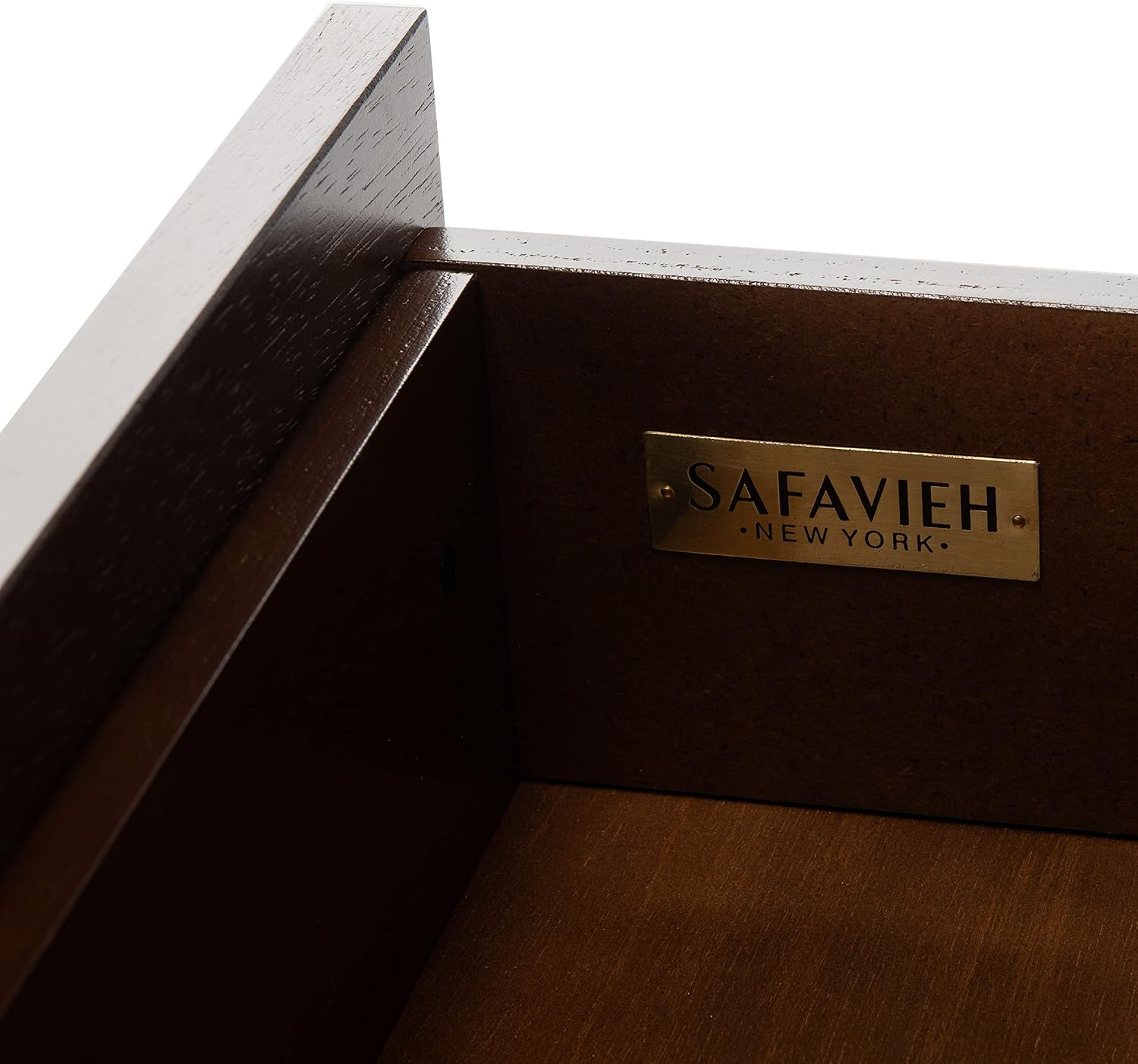 SAFAVIEH Genevieve TV Stand for up to 65' Flatscreen – Black & Walnut Brown Finish, Mid-Century Modern Storage Cabinet, Entertainment Media Console (MED5000F)