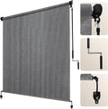 Artpuch Custom Size Outdoor Roller Shade 5' W x 8' H, Cordless Patio Shades Roll Up Outdoor Blinds with 5% Openness Solar Fabric Light Filtering for Porch, Gazebo, Pergola, Grey