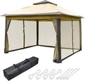 Yescom All-in-1 11x11ft Pop-Up Gazebo Tent with Mesh Sidewall Carry Bag Sunshading Shelter for Outdoor Yard Garden Patio